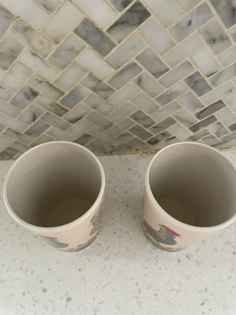 Target Rooster Chicken BP Free Pair Of Cups Country Kitchen Farm